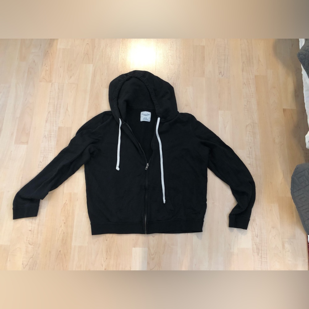 American Eagle Black Zip Up Hoodie